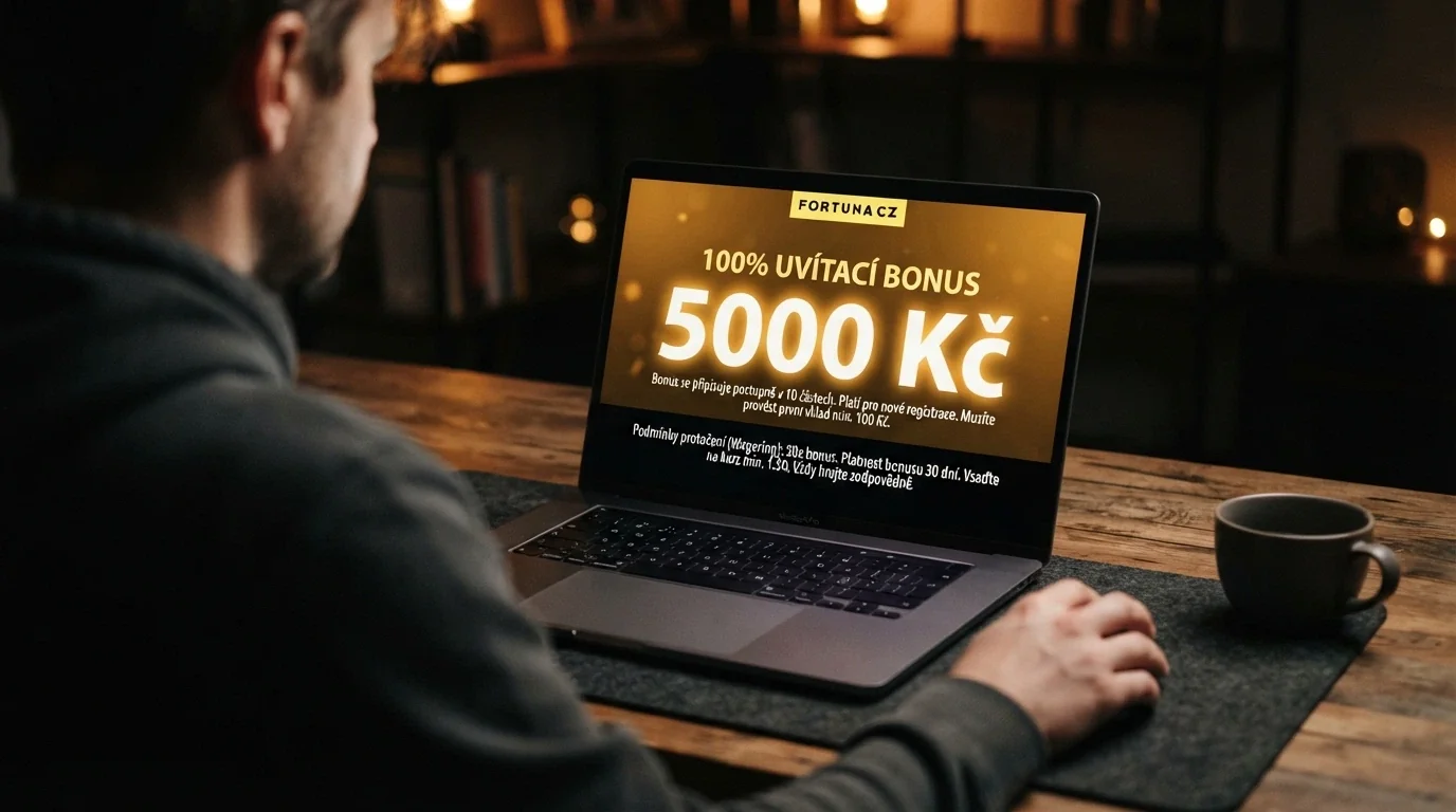 detailní záběr na podmínky vstupního bonusu na stránce casina — zvýrazněná sazba protočení a minimální vklad