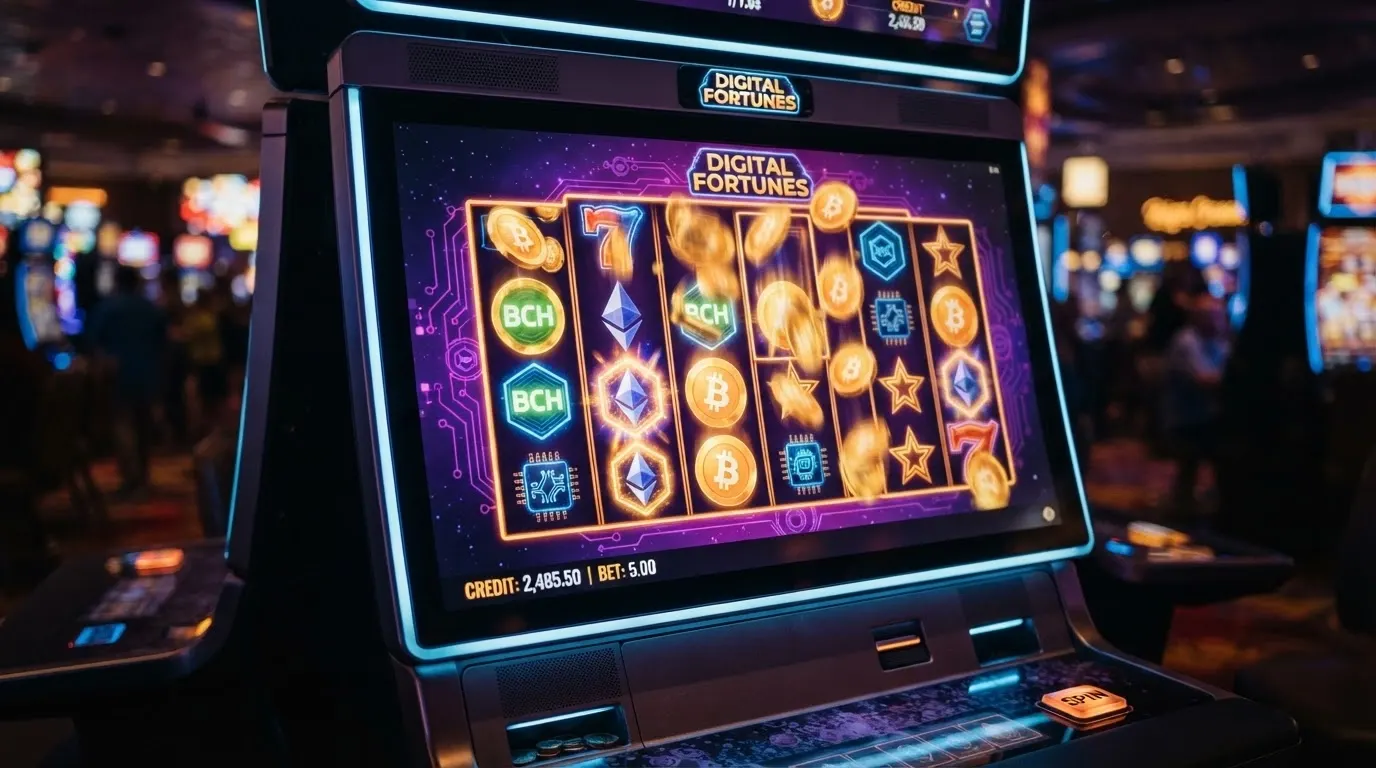 Herní obrazovka bitcoin slotu Satoshi Spins od Pragmatic Play se 6 válci a rozložením 3-4-5-5-4-3