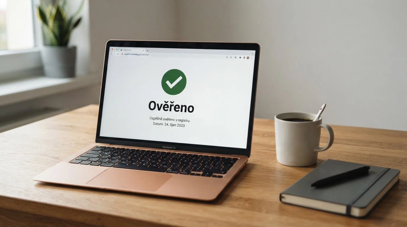 úřední dokument s razítkem MF ČR na obrazovce monitoru vedle loga live casina