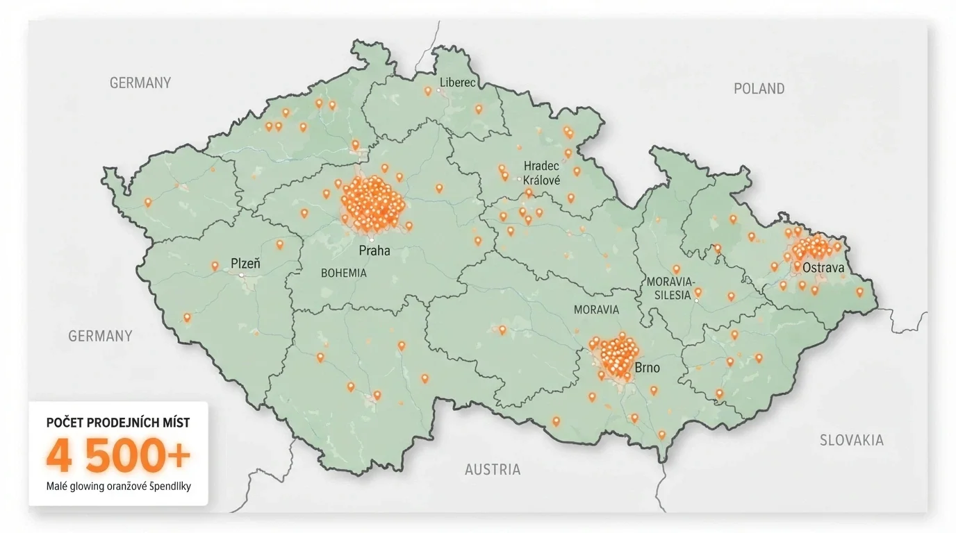 mapa prodejních míst Paysafecard v Česku — trafiky, supermarkety a čerpací stanice