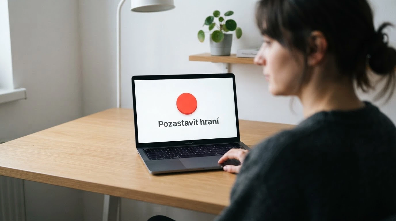 Tlačítko panic button na stránce licencovaného online casina