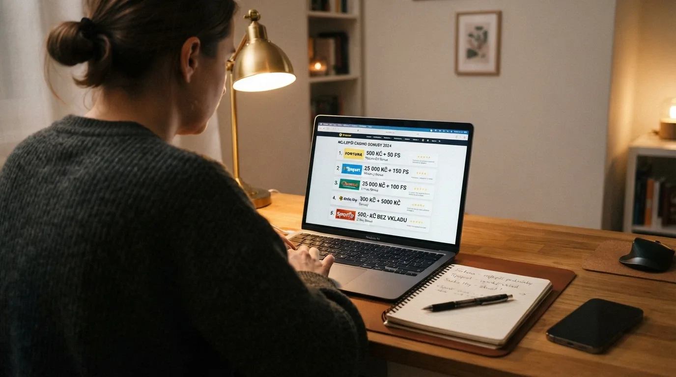 Koláž logotypů deseti českých online kasin seřazených vedle sebe s popisky nabídek