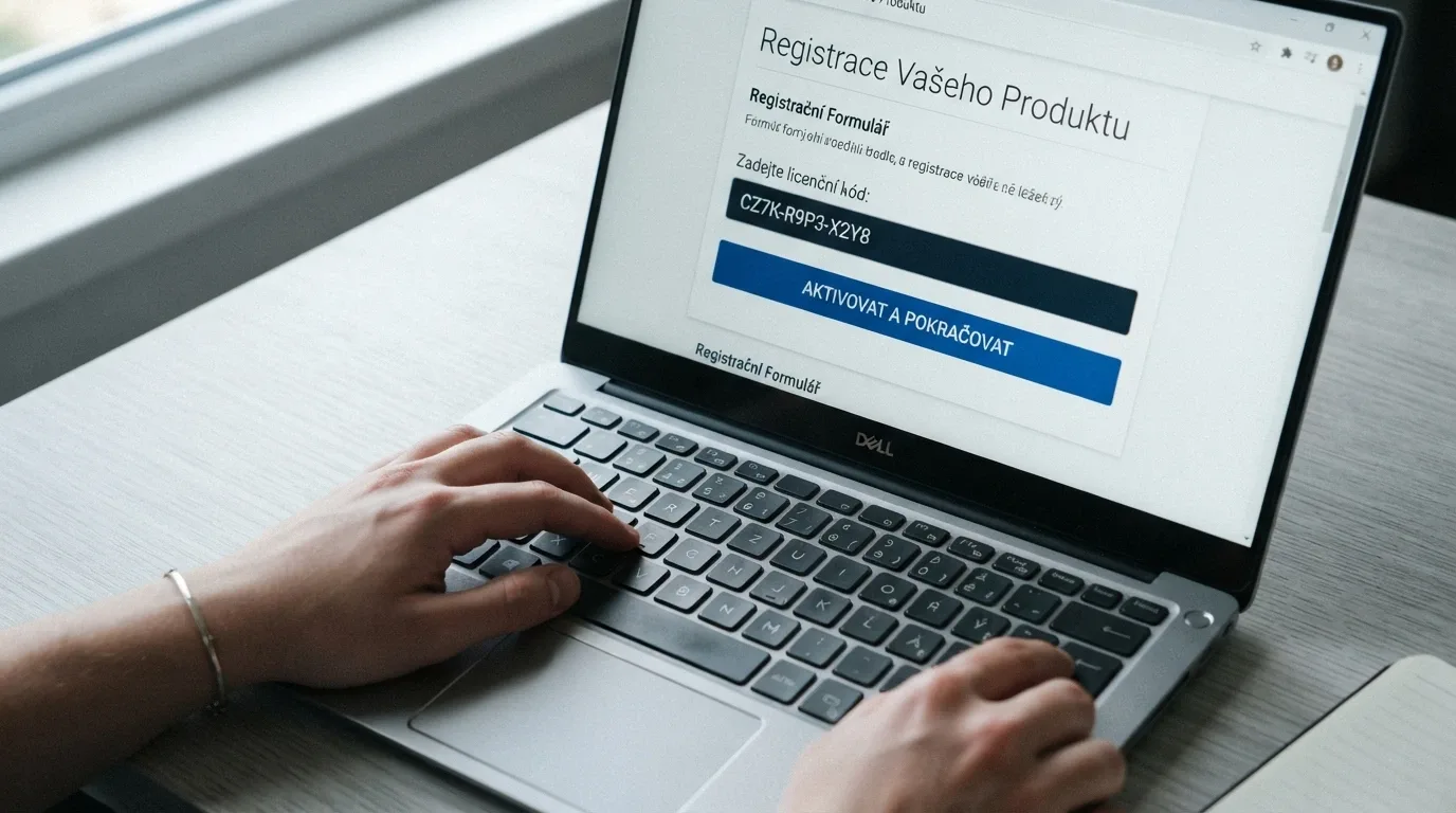 Detail registračního formuláře s vyplněným polem promo kód a tlačítkem aktivace